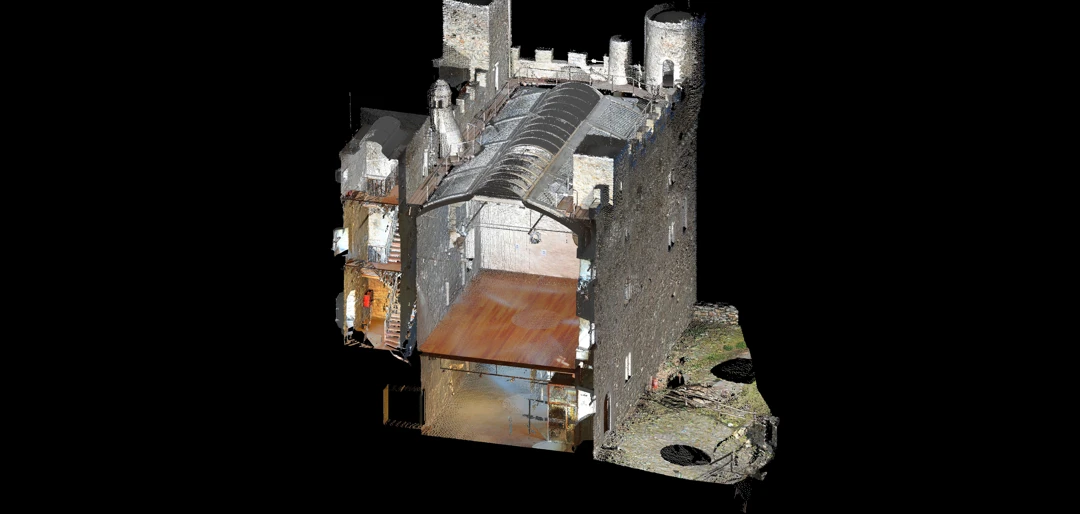 Rilievo laser scanner 3D del castello di Ussel
