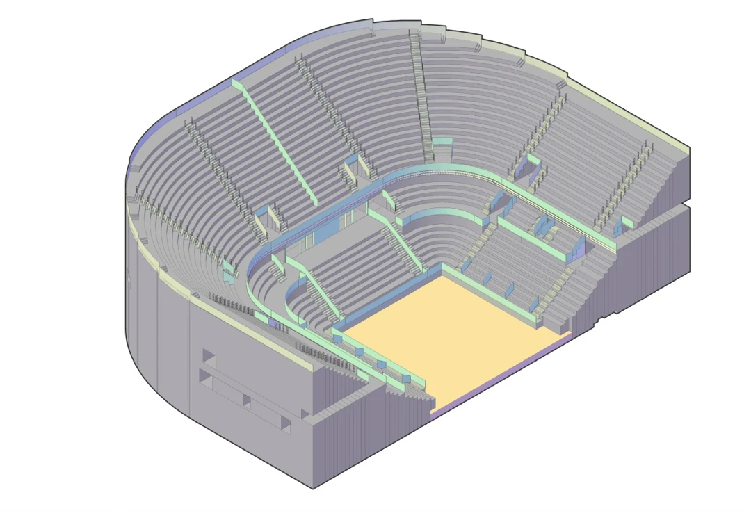 3D model of of Stadio Centrale del Tennis in Rome - Archimeter